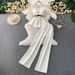 Elegant Sleeveless Blouse & High-Waisted Wide-Leg Pants Set – Slimming Tailored Suit For Women Breathable Fabric_ecoleips.com