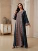 Cross-Border Muslim Women's Printed Robe Dress, Plus Size Long Dress, Elegant And Comfortable, Perfect For Daily Wear_ecoleips.com