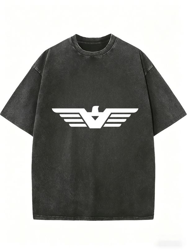 Women's Relaxed Fit Washed Tee, Lightweight Short Sleeve Casual Street Fashion_ecoleips.com