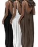 2026 Summer New Style Women's Lace Wrinkle Pure Color Pleated Backless Strapless Long Dress For Beach Vacation_ecoleips.com