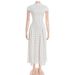 European And American Cross-border Retro Style Polka Dot Printing Sleeveless Round Neck Slim-fitting High-waisted A-shaped Skirt Long Dress_ecoleips.com