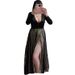 Women's sexy slit gauze polka dot long skirt_ecoleips.com