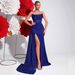New Sequin Strapless Slim Fit Evening High Slit Model Runway Banquet Light Party Dress_ecoleips.com
