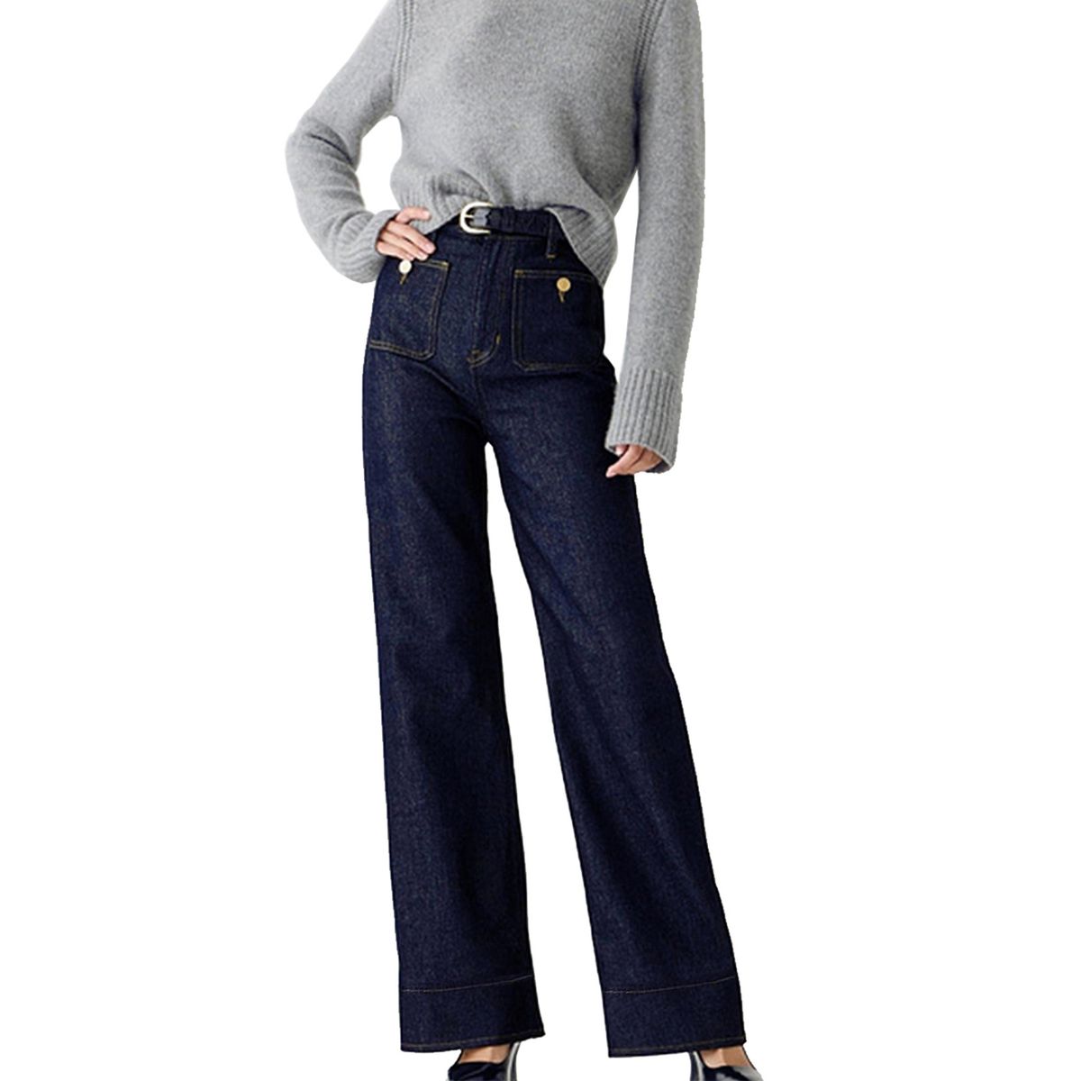 Women's High-Waisted Flared Jeans | Wide-Leg Bootcut Denim Pants | Stretchy Comfort & Vintage-Inspired Design_ecoleips.com