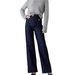 Women's High-Waisted Flared Jeans | Wide-Leg Bootcut Denim Pants | Stretchy Comfort & Vintage-Inspired Design_ecoleips.com
