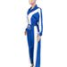 Women's Clothing Women's Style Color Blocked Zip Up Cardigan And Wide Leg Drawstring Sports Pants Two Piece Set_ecoleips.com