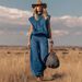 Women's Clothing Women's Western Style Sleeveless Wide Leg Suede Suit New_ecoleips.com
