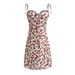 6035-24 Summer New European And American Style Lace Trim Printed Strap Sexy Casual Camisole Dress Short Skirt_ecoleips.com