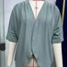 Women's Lightweight Oversized Knit Cardigan Mid-Sleeve Cover-Up Breathable Polyester Blend Barbie Pink Navy Black Mint Green_ecoleips.com