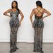 Women's Clothing Solid Color Mesh Hot Diamond Sling Low Cut Sexy Backpack Hip Dress Dress_ecoleips.com