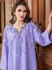 Lavender Embellished Kaftan Dress With Hand-Sewn Crystals – Elegant Modest Long Sleeve Maxi (S-XXL)_ecoleips.com