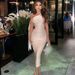 Koko Diva Elegant Asymmetrical One-Shoulder Bodycon Dress Beige Sash High-Slit Design Women's Dress S-L_ecoleips.com