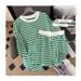 Women's Clothing Women's Summer Striped Sports Suit 2 Piece Set Loose Fitting Short Sleeved T Shirt And Shorts Casual Outfit Up To 200 Kg_ecoleips.com