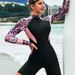 Muslim Swimsuit One-piece Long-sleeved Swimsuit Flat-angle Stitching Sunscreen Diving Suit Zipper European And American Swimsuit_ecoleips.com