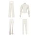 Women's Clothing Women's Four Piece Set Slim Fit Outerwear Short Jacket Flared Pants Cropped Pants Straight Leg Pants Elastic Jacket Sportswear_ecoleips.com