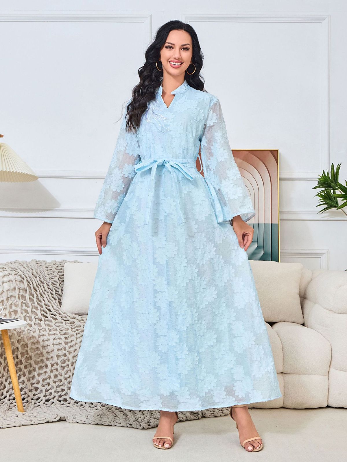 Women's Clothing New Jacquard Fashion Temperament Abaya Muslim Robe_ecoleips.com