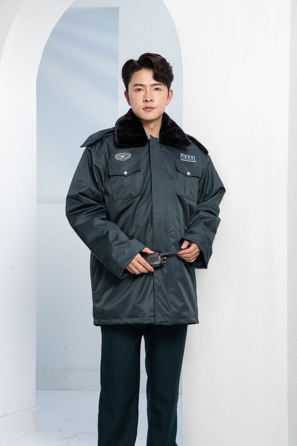 girl Girl Workwear Thickened Security Cotton Jacket Cold-Proof Clothing Winter Multi-Functional Mid-Length Coat_ecoleips.com