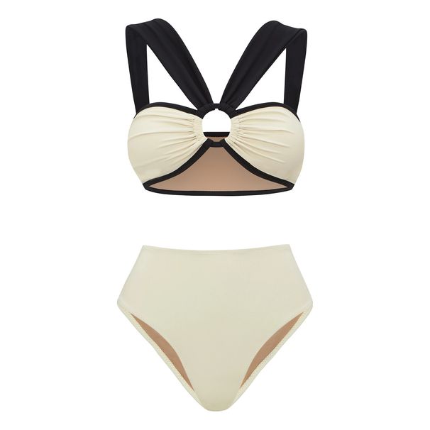Women's Clothing Bikini New Color Matching High Waist Split Swimsuit And Cover Up Suit For Women_ecoleips.com