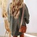 Oversized Knit Sweater Dress – Women's Long Sleeve Casual Tunic In Soft Polyester (Black/Army Green/Khaki/Caramel/White)_ecoleips.com