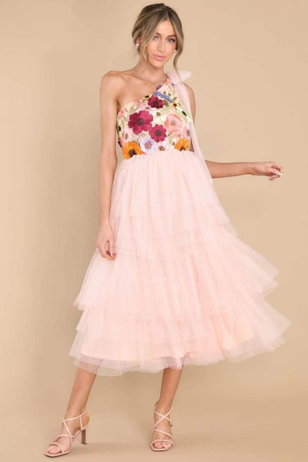 Women's Clothing Three dimensional Flower Fashion Large Swing Mesh Sexy Dress_ecoleips.com