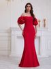 Regal Red Strapless Evening Gown Sculpted Corset Bodice With Cascading Ruffles & Open Back For Black-Tie Galas (4-Way Stretch Poly-Spandex Blend)_ecoleips.com