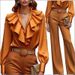 Women's Clothing Elegant Commuter Women's Suit V Neck Long Sleeve Slim Fit Fashion Trouser Set European American Style_ecoleips.com