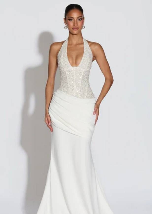 SDM208 Women's Elegant Brown Halter Neck Party Evening Dress Floor Length Sexy Skirt Wholesale Direct From Export Source_ecoleips.com