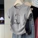 Women's Casual Style White round Neck T-Shirt Slim Waist Short-Sleeved High Quality Cotton Unique Design Fashionable And Versatile Top_ecoleips.com