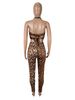 Sexy Fashion Women's Leopard Print Bandeau Camisole Two Piece Set Clothing_ecoleips.com
