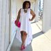 Women's Clothing Plus Size Clothes Sleeveless Round Neck Casual Dress Comfortable Fashionable Summer Thin Polyester Beach Style_ecoleips.com