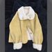 Women's Reversible Suede-Look Shearling Jacket – Winter Polo-Collar Coat With Double-Faced Warmth (Brown/Camel/Yellow, M-XL)_ecoleips.com