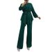 Women's Clothing Muslim Solid Color Temperament Tops Loose Elegant Pants Suit_ecoleips.com
