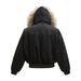girl Girl New Style Mountain Eagle Fur Collar Hooded Down Jacket Winter Loose American Street Fashion Button Decorated Cotton Coat_ecoleips.com