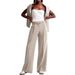 Aria Basics High-waisted Drapey Solid Color Wide-leg Pants, Foreign Trade European And American Loose Casual Straight-leg_ecoleips.com