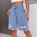 Women's Clothing INS Casual All Match Ripped Jeans Shorts_ecoleips.com