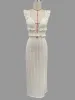 TARUXY Deep V Neck Sexy Dresses Women Sleeveless See Through High Waist Long Cover Up Dress Femme Holiday Knitted Beach Dress_ecoleips.com