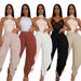 TW795 Women's Solid Color Flower Bud Casual Pants Sexy Urban Multi Fold Independent Station Casual Bottoms_ecoleips.com