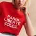 Women's Clothing French Retro Ladies Red Cotton T Shirt Summer Short Sleeve Loose Letter Print Top Elegant Casual T Shirt_ecoleips.com