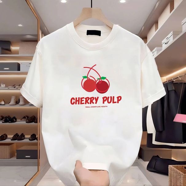 New Cotton Fashion Sense Printing Short-sleeved T-shirt Unisex Men Summer Tide Loose Hundred Tops_ecoleips.com