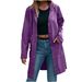Women's Waterproof Hooded Trench Coat | Long Raincoat With Thickened PU Lining | Windproof Casual Outerwear ( S-XXXL)_ecoleips.com