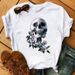 European And American Cross-border Foreign Trade Women's Clothing, Skull Pattern Printed Round Neck Short-sleeve T-shirt_ecoleips.com