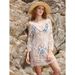 Women's Clothing Beach Vacation Sun Protection Clothing Sexy Hollow Lace Hook Flower Backless Dress Bikini Blouse_ecoleips.com