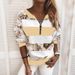 2026 New Eurean And American Women's Clothing Digital Print Zipper V-Neck Loose Casual Sweatshirt Long Sleeve_ecoleips.com