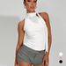 New Summer Sleeveless Top, Open Button Backless Neck Strap Tight Women's T-shirt_ecoleips.com