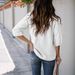 2026 Spring Summer European American Jacquard Waffle Drawstring Hollow V-Neck Solid Color Cuffed_ecoleips.com