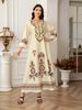 Muslim Women's Robe Elegant Temperament Printed Embroidered Dress Abayas_ecoleips.com