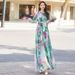 2023 Chiffon Long Sleeve Summer European And American Foreign Trade Women's Beach Vacation Dress_ecoleips.com