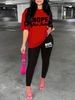 Women's Casual Loose Fashion Letter Pattern Printed Loose T-shirt+cropped Pants Two-piece Set Summer Home Sportswear Daily Wear-280_ecoleips.com