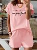 Women’s 2 Piece Outfit Set – Oversized Graphic T-Shirt And Biker Shorts Matching Set, Casual Summer Lounge Tracksuit For Daily Wear-318_ecoleips.com