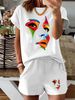 Women’s 2 Piece Outfit Set – Oversized Graphic T-Shirt And Biker Shorts Matching Set, Casual Summer Lounge Tracksuit For Daily Wear-311_ecoleips.com